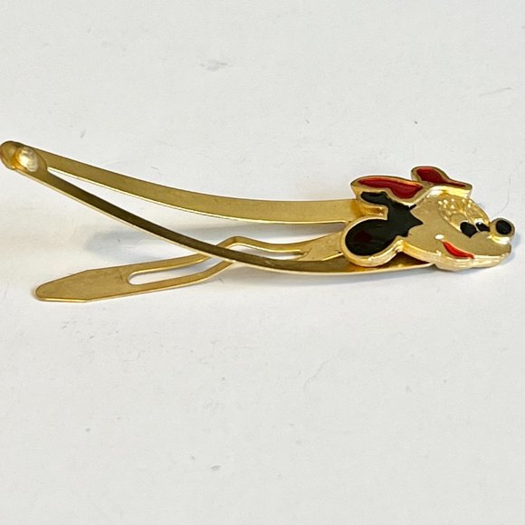 Vintage Disney Minnie Mouse Hair Barrettes Gold Tone 90's Girls Womens - Picture 4 of 8